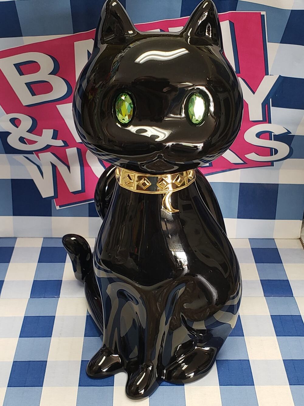 BBW Halloween Green Eyed Black Cat Single Wick Candle Holder